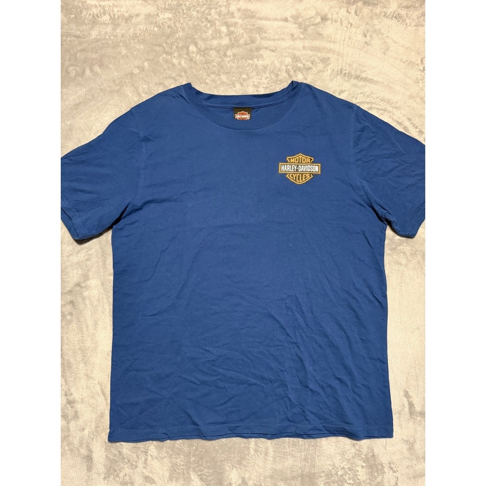 Harley-Davidson T-Shirt Mens XL Blue Grand Turk Bar & Shield Graphic Tee